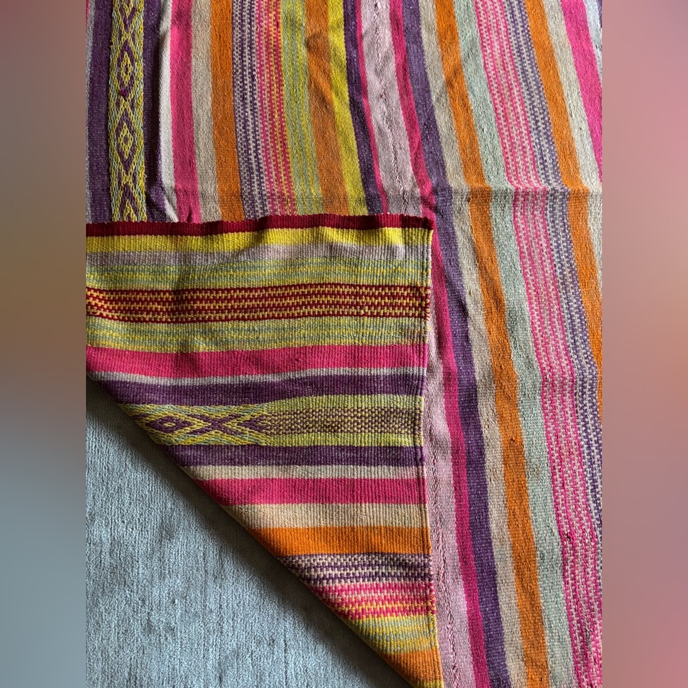 Authentic Peruvian vintage wool rug